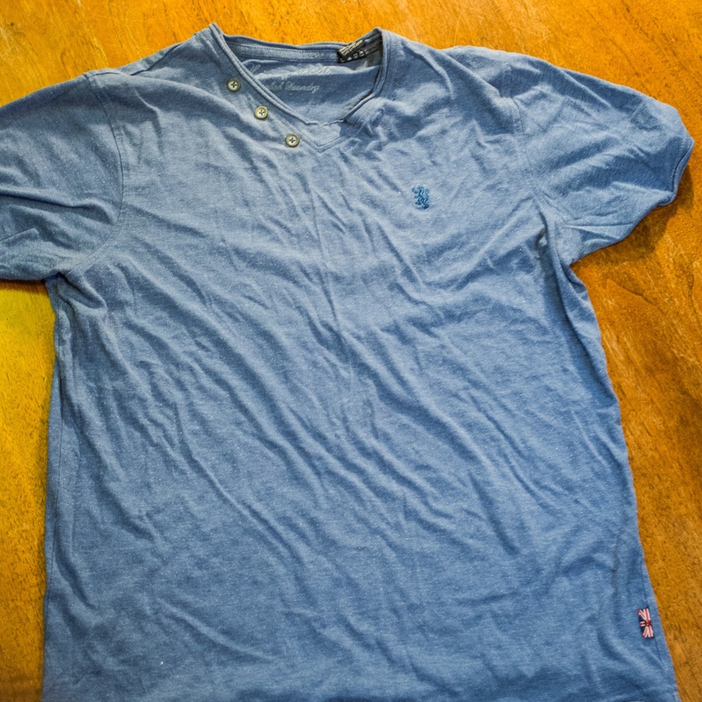 Blue button shirt mens Medium